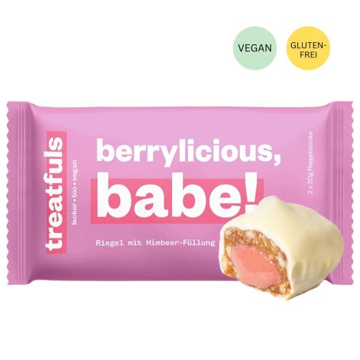 Riegel mit Himbeerfüllung von Treatfuls „berrylicious, babe!“