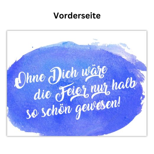 Verschlusskärtchen Mitgebsel OHNE DICH - blau