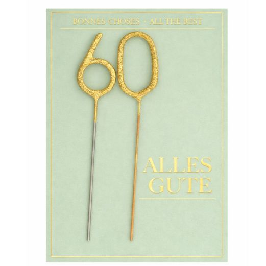 Mini Wondercard zum 60. Geburtstag „Alles Gute“ (Farbe grün)