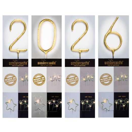 Wunderkerzen Zahlenset 2026 - Silvestergeschenk
