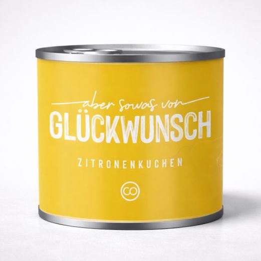 Zitronenkuchen in der Dose „Aber sowas von Glückwunsch“