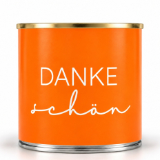 Cancake – Kuchen in der Dose „Dankeschön“ - neon orange (Brownie)