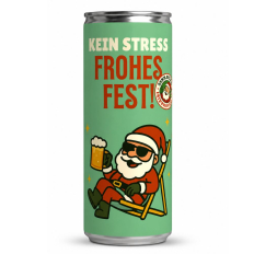 Dosenbier „Kein Stress – Frohes Fest!“ – Lustiges Weihnachtsbier