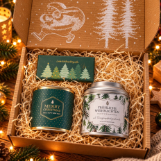 Gefüllte Geschenkbox Weihnachten – Mitarbeitergeschenk „Frohes Fest! Super Team“ (Set 6)