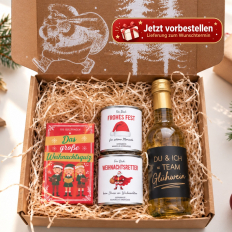Geschenkbox „Lasst uns froh und munter sein!“ – fröhliches Weihnachtsgeschenk (Set 1)