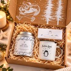 Gefüllte Geschenkbox Weihnachten „Happy Christmas“ – Stilvolles Weihnachtsgeschenk (Set 3)