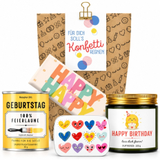 Geschenktüte zum Geburtstag – Geschenkset „Konfetti regnen“ (Set 17)