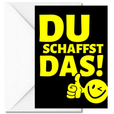 Personalisierbare Grußkarte zur Motivation „Du schaffst das!“