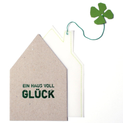 Grußkarte Hauspost KLEE - EIN HAUS VOLL GLÜCK