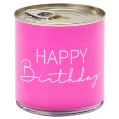 Cancake – Kuchen in der Dose „Happy Birthday“ - neon pink