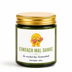 Duftkerze Herzbotschaften – Einfach mal Danke