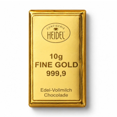Edel-Vollmilch Schokolade Goldbarren 10g FINE GOLD 999,9