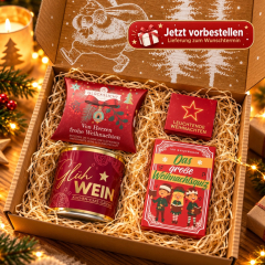 Gefüllte Geschenkbox Weihnachten – Ausgefallenes Weihnachtsgeschenk (Schneekugel – Set 7)