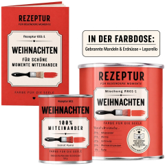 Geschenkset Rezeptur Weihnachten – Farbe für die Seele mit gebrannten Nüssen & Anleitung für ein schönes Fest