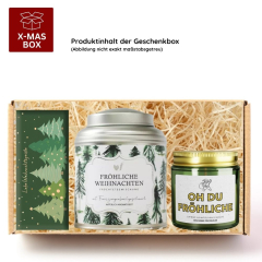 Gefüllte Geschenkbox „Frohe Weihnachten“ – schönes Weihnachtsgeschenk (Lichterkette Set 1)