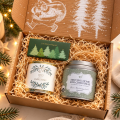 Gefüllte Geschenkbox „Frohe Weihnachten“ – Besonderes Weihnachtsgeschenk (Lichterkette Set 3)