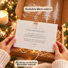 Gefüllte Geschenkbox „Frohe Weihnachten“ – Besonderes Weihnachtsgeschenk (Lichterkette Set 3)