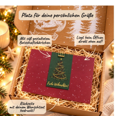 Gefüllte Geschenkbox „Frohe Weihnachten“ – Besonderes Weihnachtsgeschenk (Lichterkette Set 3)