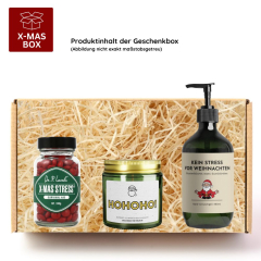 Geschenkbox „Kein Stress vor Weihnachten!“ - Lustiges Weihnachtsgeschenk (Set 6)