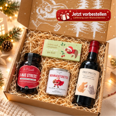 Geschenkbox „Kein Stress vor Weihnachten!“ - Lustiges Weihnachtsgeschenk (Set 10)