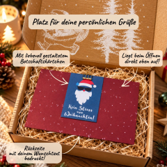 Geschenkbox „Kein Stress vor Weihnachten!“ - Lustiges Weihnachtsgeschenk (Set 10)