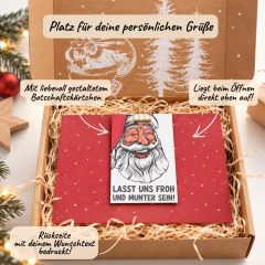 Geschenkbox „Lasst uns froh und munter sein!“ – fröhliches Weihnachtsgeschenk (Set 1)
