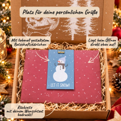 Befüllte Geschenkbox „Let it snow!“ – fröhliches Weihnachtsgeschenk (Set 1)