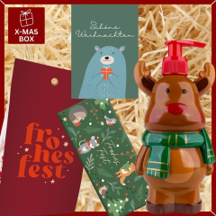 Geschenkbox „Schöne Weihnachten“ - Lustiges Weihnachtsgeschenk (Bär – Set 5)