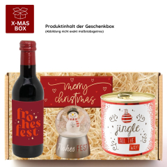 Gefüllte Geschenkbox Weihnachten – Fröhliches Weihnachtsgeschenk „Frohes Fest ihr Lieben“ (Set 5)