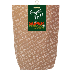 Geschenktüte FROHES FEST! SUPER TEAM - zum Befüllen