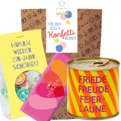 Geschenktüte zum Geburtstag – Geschenkset „Konfetti regnen“ (Set 15)