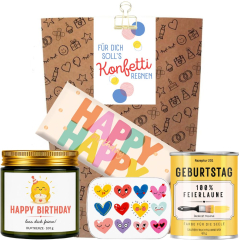 Geschenktüte zum Geburtstag – Geschenkset „Konfetti regnen“ (Set 17)