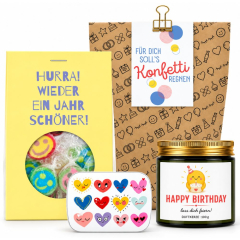 Geschenktüte zum Geburtstag – Geschenkset „Konfetti regnen“ (Set 18)