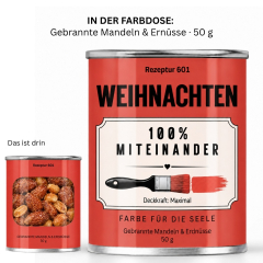 Geschenkset Rezeptur Weihnachten – Farbe für die Seele mit gebrannten Nüssen & Anleitung für ein schönes Fest