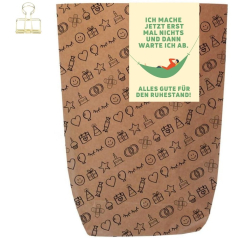 Geschenktüte + Grußkarte „Alles Gute für den Ruhestand!“