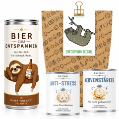 Geschenktüte „Entspann dich!“ (Faultier – Set 8)