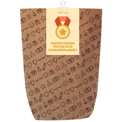 Geschenktüte für Mitarbeiter „Auszeichnung für die gute Zusammenarbeit“ - zum Befüllen