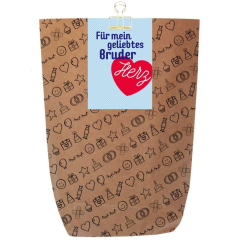 Geschenktüte BRUDERHERZ zum BEFÜLLEN