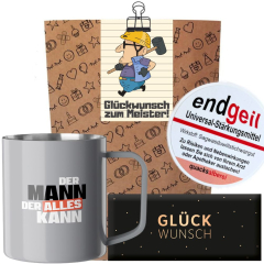 Geschenktüte zum Meistertitel „Glückwunsch zum Meister“ (Set 6)