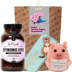 Geschenktüte Gute Besserung – Geschenk für Krebspatienten „Falscher Gegner. Du gewinnst!“ (Set 2)