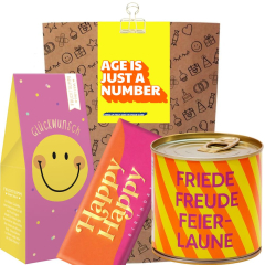 Geschenktüte witziges Geburtstagsgeschenk „Age is just a number“ (Set 1)