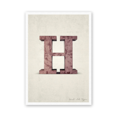 Postkarte Buchstabe H