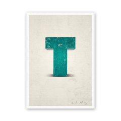 Postkarte Buchstabe T