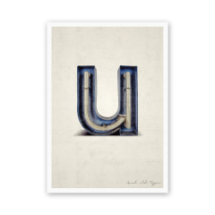 Postkarte Buchstabe U
