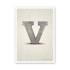 Postkarte Buchstabe V