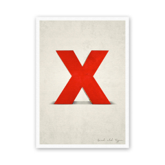 Postkarte Buchstabe X