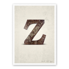 Postkarte Buchstabe Z