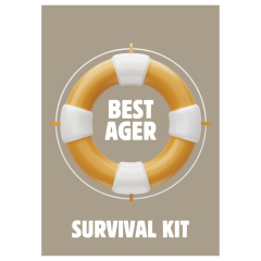 Minicard für Ü50 Geburtstage „Best Ager Survival Kit“