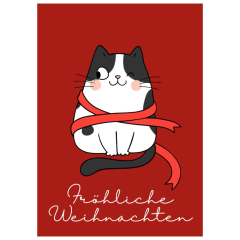 Lustige Geschenkverpackung für Weihnachtsgeschenke „Fröhliche Weihnachten“ (Motiv Katze)