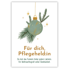 Minicard Weihnachten – Weihnachtskärtchen für Pflegekräfte / Pflegeheld:in